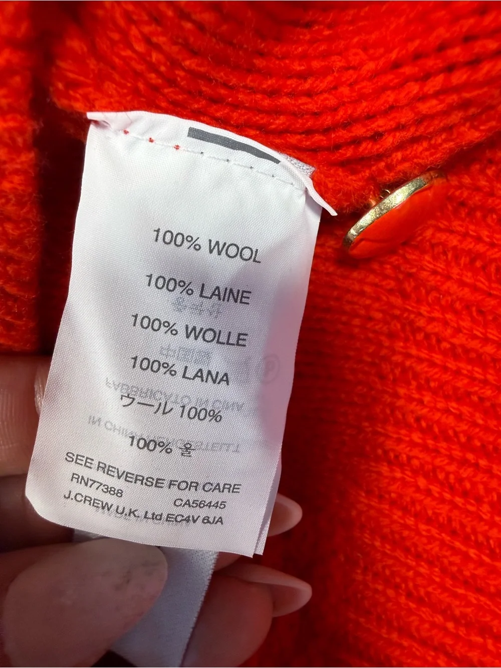 J. Crew Red Cable-Knit Wool Sweater